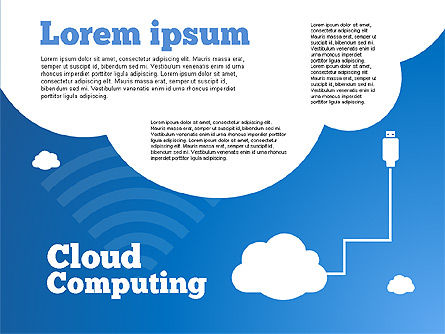 云分布式计算图, PowerPoint模板, 01661, 商业模式 — PoweredTemplate.com