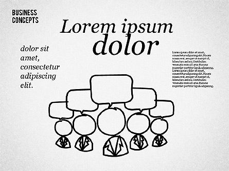 Skizze Stil Formen und Zeichen, PowerPoint-Vorlage, 01666, Schablonen — PoweredTemplate.com