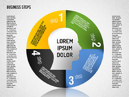 Langkah Pembuatan Keputusan, Slide 4, 01667, Diagram Panggung — PoweredTemplate.com