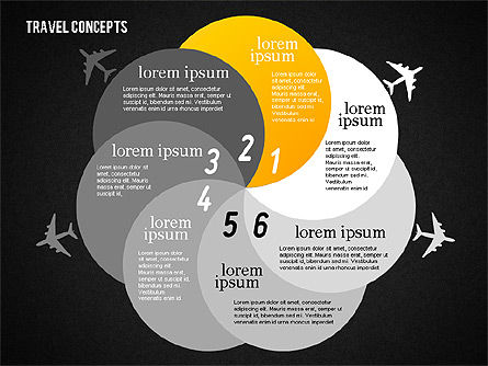 Stage Concept Diagram with Plane, Slide 15, 01668, Business Models — PoweredTemplate.com