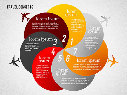 Stage Concept Diagram with Plane, Slide 7, 01668, Business Models — PoweredTemplate.com