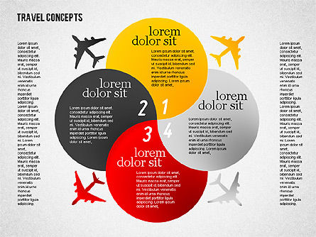 Schéma de concept de scène avec avion, Diapositive 8, 01668, Modèles commerciaux — PoweredTemplate.com