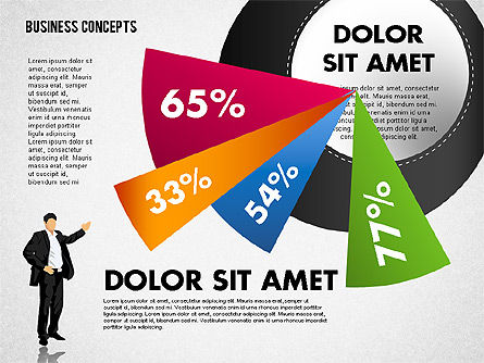 Illustrazioni di affari con sagome, Slide 5, 01670, Modelli di lavoro — PoweredTemplate.com