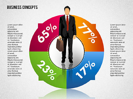 Business Illustrations with Silhouettes, Slide 7, 01670, Business Models — PoweredTemplate.com