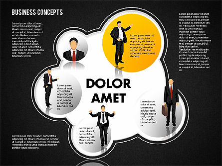 Business Illustrations with Silhouettes, Slide 9, 01670, Business Models — PoweredTemplate.com