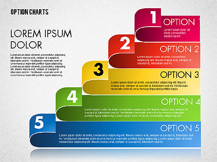 스트라이프 옵션 다이어그램, 슬라이드 10, 01674, 단계 도표 — PoweredTemplate.com