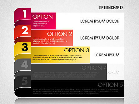 Stripe diagrama de opções, Deslizar 13, 01674, Diagramas de Etapas — PoweredTemplate.com