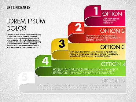 스트라이프 옵션 다이어그램, 슬라이드 9, 01674, 단계 도표 — PoweredTemplate.com