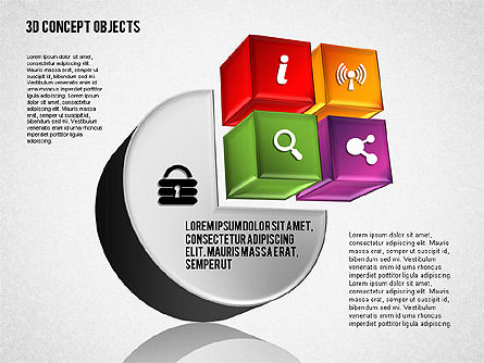 Ensemble d'objets de concept 3D, Diapositive 5, 01675, Formes — PoweredTemplate.com