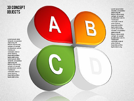Conjunto de objetos de concepto 3D, Diapositiva 8, 01675, Formas — PoweredTemplate.com