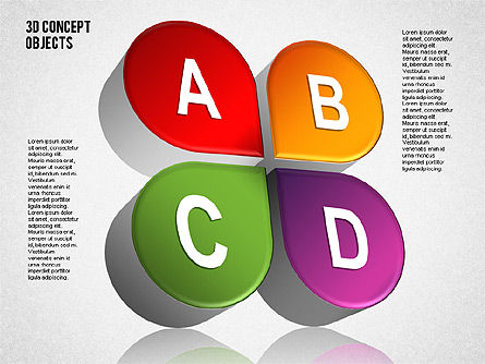 Conjunto de objetos de concepto 3D, Diapositiva 9, 01675, Formas — PoweredTemplate.com