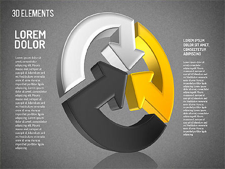 Formes de directions 3D colorées, Diapositive 10, 01678, Formes — PoweredTemplate.com