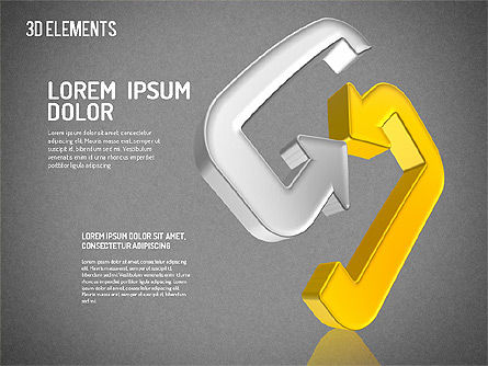 Formes de directions 3D colorées, Diapositive 11, 01678, Formes — PoweredTemplate.com