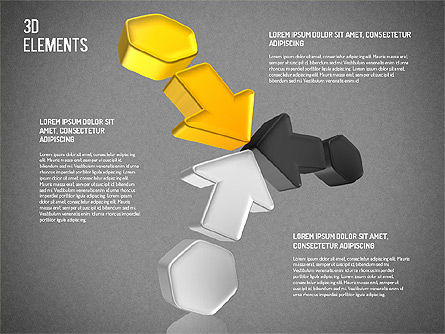 Colorful 3D Directions Shapes, Slide 13, 01678, Shapes — PoweredTemplate.com