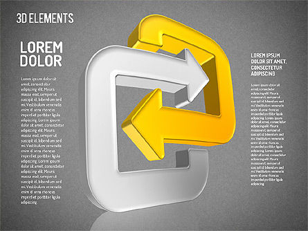 Bunte 3D Richtungen Formen, Folie 16, 01678, Schablonen — PoweredTemplate.com
