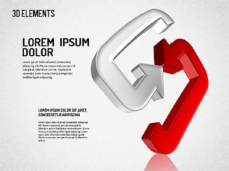 다채로운 3D 방향 도형, 슬라이드 3, 01678, 모양 — PoweredTemplate.com