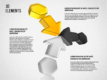 Formes de directions 3D colorées, Diapositive 5, 01678, Formes — PoweredTemplate.com