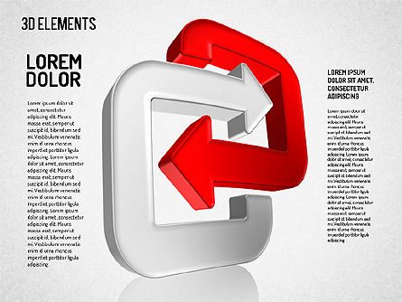 Formes de directions 3D colorées, Diapositive 8, 01678, Formes — PoweredTemplate.com