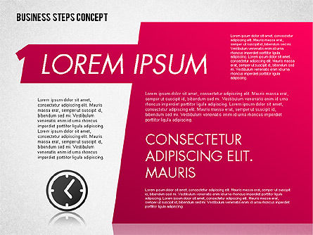 Tre passi concept, Modello PowerPoint, 01680, Diagrammi Palco — PoweredTemplate.com