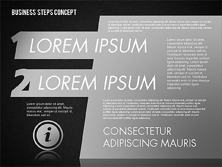 3 단계 개념, 슬라이드 10, 01680, 단계 도표 — PoweredTemplate.com