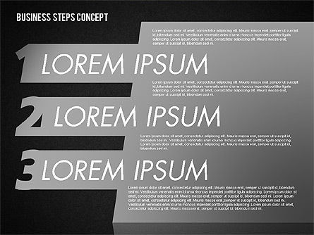 Drei-Schritte-Konzept, Folie 11, 01680, Ablaufdiagramme — PoweredTemplate.com