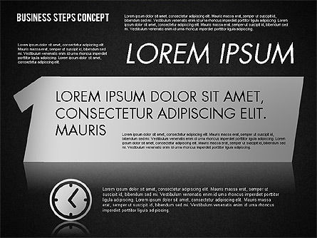 Concept à trois étapes, Diapositive 12, 01680, Schémas d'étapes — PoweredTemplate.com