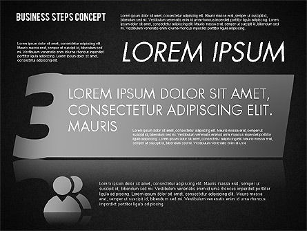 3 단계 개념, 슬라이드 14, 01680, 단계 도표 — PoweredTemplate.com