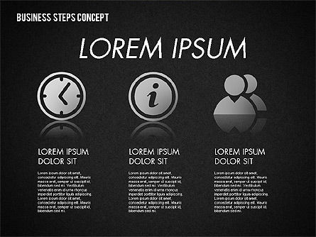 Concepto de tres pasos, Diapositiva 15, 01680, Diagramas de la etapa — PoweredTemplate.com