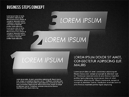 Concept à trois étapes, Diapositive 16, 01680, Schémas d'étapes — PoweredTemplate.com
