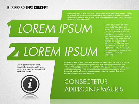 Three Steps Concept, Slide 2, 01680, Stage Diagrams — PoweredTemplate.com
