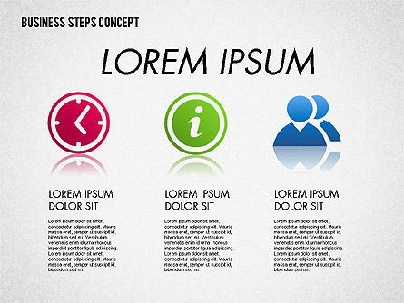 Concept à trois étapes, Diapositive 7, 01680, Schémas d'étapes — PoweredTemplate.com