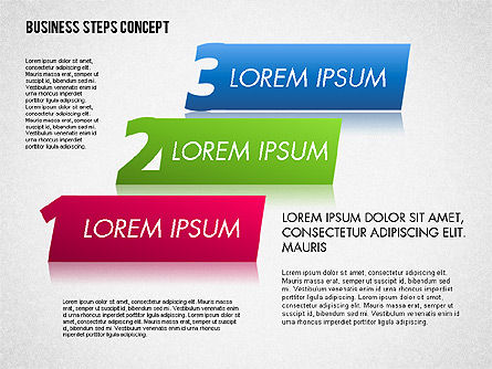 Concepto de tres pasos, Diapositiva 8, 01680, Diagramas de la etapa — PoweredTemplate.com