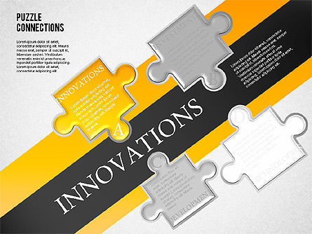 High-Tech Puzzle Diagram, PowerPoint Template, 01682, Puzzle Diagrams — PoweredTemplate.com