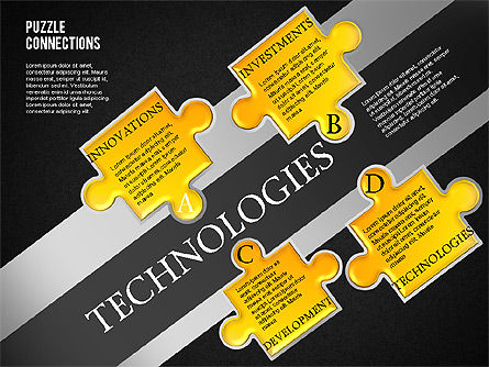 Diagramme de puzzle de haute technologie, Diapositive 12, 01682, Schémas puzzle — PoweredTemplate.com
