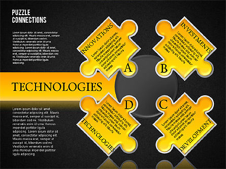 Diagrama de rompecabezas de alta tecnología, Diapositiva 16, 01682, Diagramas de puzzle — PoweredTemplate.com