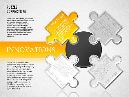 Diagramme de puzzle de haute technologie, Diapositive 5, 01682, Schémas puzzle — PoweredTemplate.com