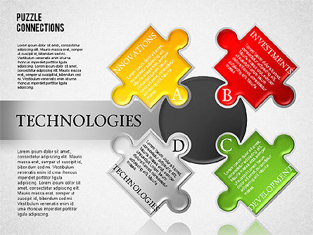 Diagramme de puzzle de haute technologie, Diapositive 8, 01682, Schémas puzzle — PoweredTemplate.com