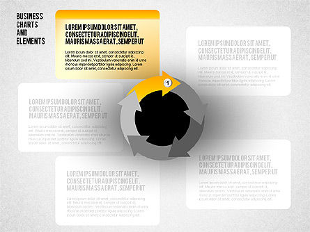 Cycle Process Diagram with Textboxes, PowerPoint Template, 01688, Process Diagrams — PoweredTemplate.com