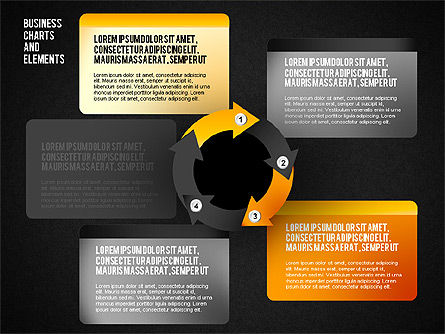 Schéma de processus de cycle avec des zones de texte, Diapositive 12, 01688, Schémas de procédés — PoweredTemplate.com