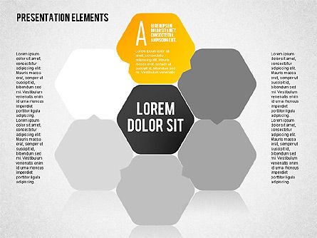 Schéma de scène avec hexagones, Diapositive 2, 01691, Schémas d'étapes — PoweredTemplate.com