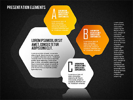 Diagrama de etapas con hexágonos, Diapositiva 9, 01691, Diagramas de la etapa — PoweredTemplate.com
