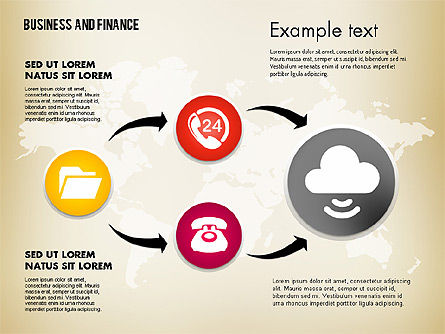 Negocios y finanzas proceso con iconos, Diapositiva 11, 01694, Diagramas de proceso — PoweredTemplate.com