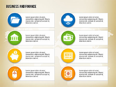 Business and Finance Process with Icons, Slide 13, 01694, Process Diagrams — PoweredTemplate.com