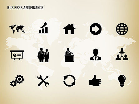 Business and Finance Process with Icons, Slide 15, 01694, Process Diagrams — PoweredTemplate.com