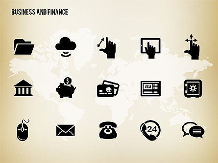 Business and Finance Process with Icons, Slide 16, 01694, Process Diagrams — PoweredTemplate.com