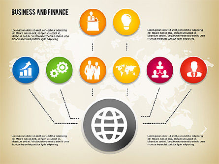 Business and Finance Process with Icons, Slide 7, 01694, Process Diagrams — PoweredTemplate.com