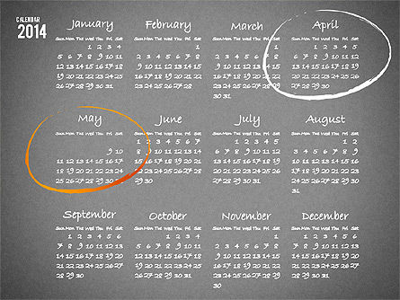 2014 calendário, Deslizar 14, 01695, Timelines & Calendars — PoweredTemplate.com