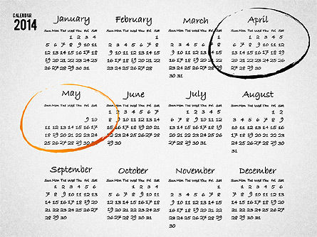 Kalender 2014, Slide 16, 01695, Timelines & Calendars — PoweredTemplate.com