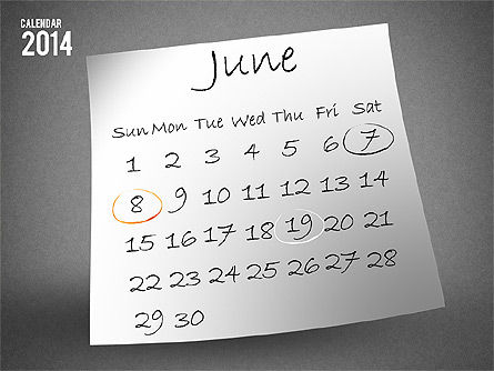 2014 년 달력, 슬라이드 7, 01695, Timelines & Calendars — PoweredTemplate.com