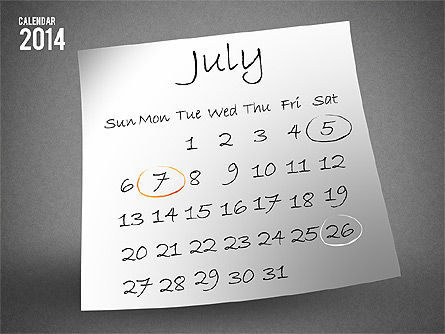 2014日历, 幻灯片 8, 01695, Timelines & Calendars — PoweredTemplate.com